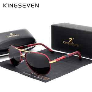 The KedStore RED GRAY KINGSEVEN Aluminum Magnesium Sunglasses