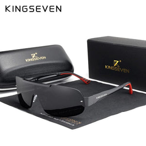 The KedStore RED GRAY KINGSEVEN Design Aluminum Polarized Sunglasses Goggle Integrated Lens
