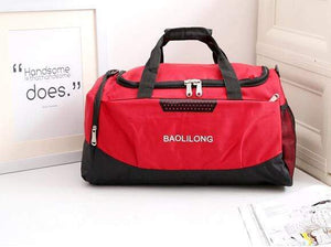 The KedStore Red Large Sports Gym Bag With Shoes Pocket Waterproof Fitness Training Duffle Bag