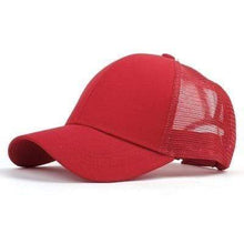 Load image into Gallery viewer, The KedStore red mesh Glitter Ponytail Baseball Caps Sequins Shining Adjustable Snapback