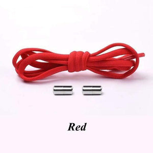 The KedStore Red No tie Shoelaces Round Elastic Shoe Laces For Sneakers Shoelace Quick Lazy Laces Shoestrings