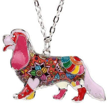 Load image into Gallery viewer, The KedStore Red Spaniel Choker Necklace Chain Enamel Jewelry