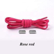 Load image into Gallery viewer, The KedStore Rose red No tie Shoelaces Round Elastic Shoe Laces For Sneakers Shoelace Quick Lazy Laces Shoestrings