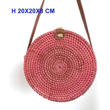 Load image into Gallery viewer, The KedStore Round Handmade Woven Rattan Beach Cross Body Circle Bohemia Straw Handbag