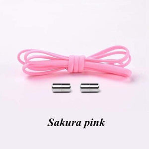 The KedStore Sakura Pink No tie Shoelaces Round Elastic Shoe Laces For Sneakers Shoelace Quick Lazy Laces Shoestrings