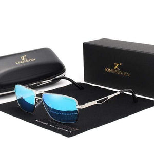 The KedStore Silver Blue KINGSEVEN 2021 Classic Square Polarized Sunglasses Sun Glasses Oculos | TheKedStore