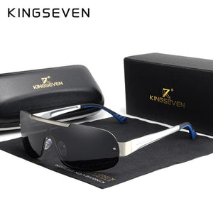 The KedStore SILVER GRAY KINGSEVEN Design Aluminum Polarized Sunglasses Goggle Integrated Lens