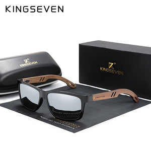 The KedStore silver Walnut Wood / China / Original KINGSEVEN TR90+Walnut Wood Handmade Sunglasses Polarized Eyewear Reinforced Hinge | TheKedStore