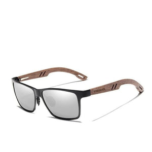 The KedStore Silver Walnut Wood KINGSEVEN Aluminum+Walnut Wooden Handmade Sunglasses