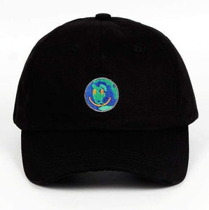 The KedStore Smiley face Black "ASTROWORLD" Embroidered Baseball Cap - Cotton /  ASTROWORLD gorra de béisbol bordada