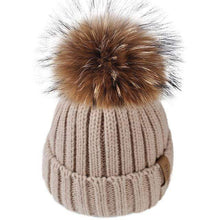 Load image into Gallery viewer, The KedStore Smoke Grey / 4-10 years old Pom pom hat for Kids Ages 1-10 / Knit Beanie