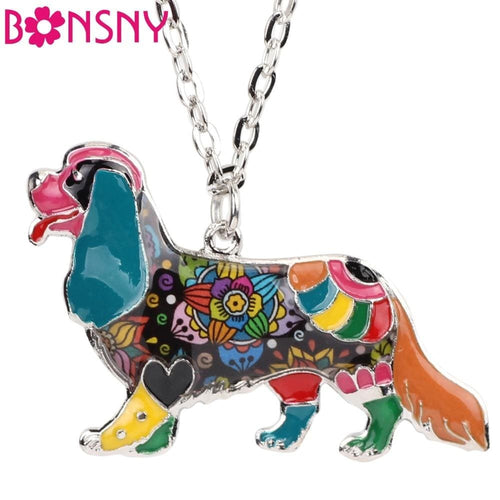 The KedStore Spaniel Choker Necklace Chain Enamel Jewelry