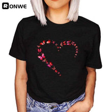 Load image into Gallery viewer, The KedStore T270B-Black / XS Leopard Heartbeat Short Sleeve Women&#39;s T-Shirt