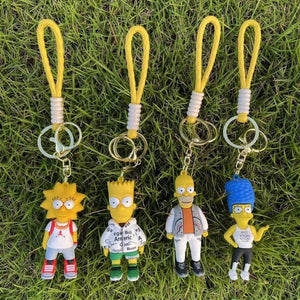 The KedStore The Simpsons Keychain Cartoon Anime Figure Key Ring Phone Hanging Pendant Kawaii Holder Car Key Chain