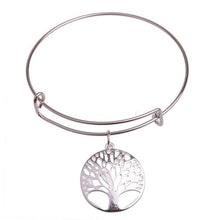 Load image into Gallery viewer, The KedStore Tree Of Life Bracelet Bangle - Dog Tag Paw Footprint Love Heart. Huella de pata de etiqueta de perro. Pulsera