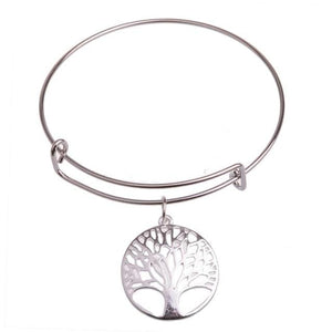 The KedStore Tree Of Life Bracelet Bangle - Dog Tag Paw Footprint Love Heart. Huella de pata de etiqueta de perro. Pulsera