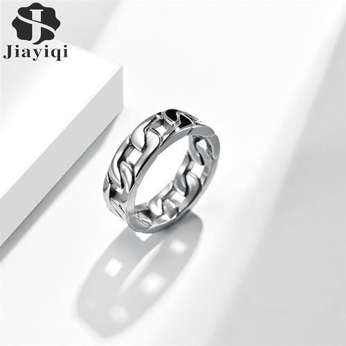 The KedStore U7 new men cuban link chain ring / 316l stainless steel band