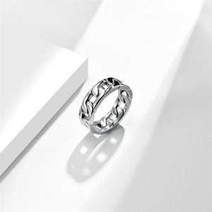 The KedStore U7 new men cuban link chain ring / 316l stainless steel band