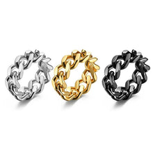 Load image into Gallery viewer, The KedStore U7 new men cuban link chain ring / 316l stainless steel band