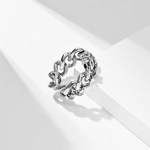 The KedStore U7 new men cuban link chain ring / 316l stainless steel band