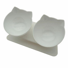 Load image into Gallery viewer, The KedStore White Double Non-Slip Cat and Dog Plastic Bowl With Stand