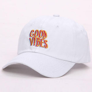 "GOOD VIBES" Embroidered Baseball Cap 100% Cotton / gorra de béisbol bordada