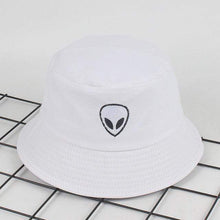 Load image into Gallery viewer, The KedStore white Embroidery Aliens Foldable Bucket panama hat | TheKedStore