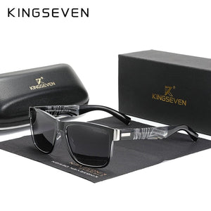 The KedStore White Gray / China KINGSEVEN Square Retro Gradient Polarized Sunglasses