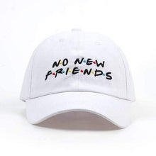Load image into Gallery viewer, The KedStore White &quot;No New Friends&quot; Embroidered Hat Baseball Cap / gorra de béisbol bordada