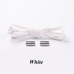 The KedStore White No tie Shoelaces Round Elastic Shoe Laces For Sneakers Shoelace Quick Lazy Laces Shoestrings