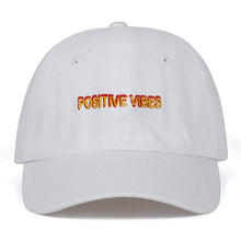 Load image into Gallery viewer, The KedStore white Positive Vibes Embroidered Cotton Baseball cap