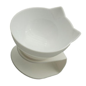 The KedStore White singel Non-Slip Cat and Dog Plastic Bowl With Stand