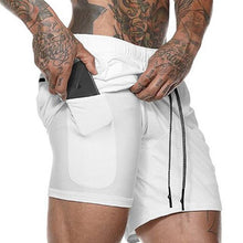 Load image into Gallery viewer, The KedStore White / XXL Running Shorts Men 2 in 1 Sports Jogging Fitness Shorts