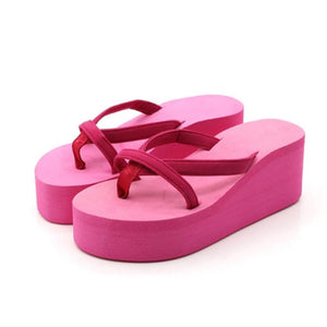 The KedStore Women's Summer Fashion Slipper Flip Flops / Beach Wedge Thick Sole Heeled Shoes