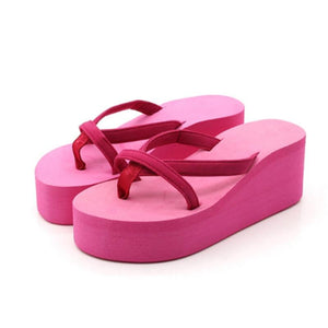 Women's Summer Fashion Slipper Flip Flops / Beach Wedge Thick Sole Heeled Shoes