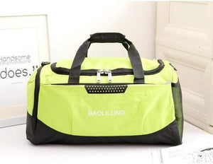 The KedStore Yellow Large Sports Gym Bag With Shoes Pocket Waterproof Fitness Training Duffle Bag