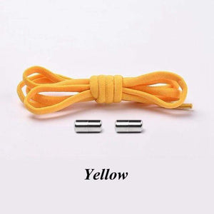 The KedStore Yellow No tie Shoelaces Round Elastic Shoe Laces For Sneakers Shoelace Quick Lazy Laces Shoestrings