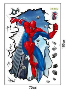 yiwu yifeibi factory customize Store (AliExpress) 8003 70x100cm 3D cartoon Spiderman Wall Decals Removable PVC Wall stickers