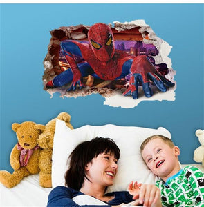 yiwu yifeibi factory customize Store (AliExpress) 9269 3D cartoon Spiderman Wall Decals Removable PVC Wall stickers