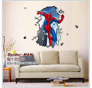 yiwu yifeibi factory customize Store (AliExpress) Y003 50x70cm 3D cartoon Spiderman Wall Decals Removable PVC Wall stickers